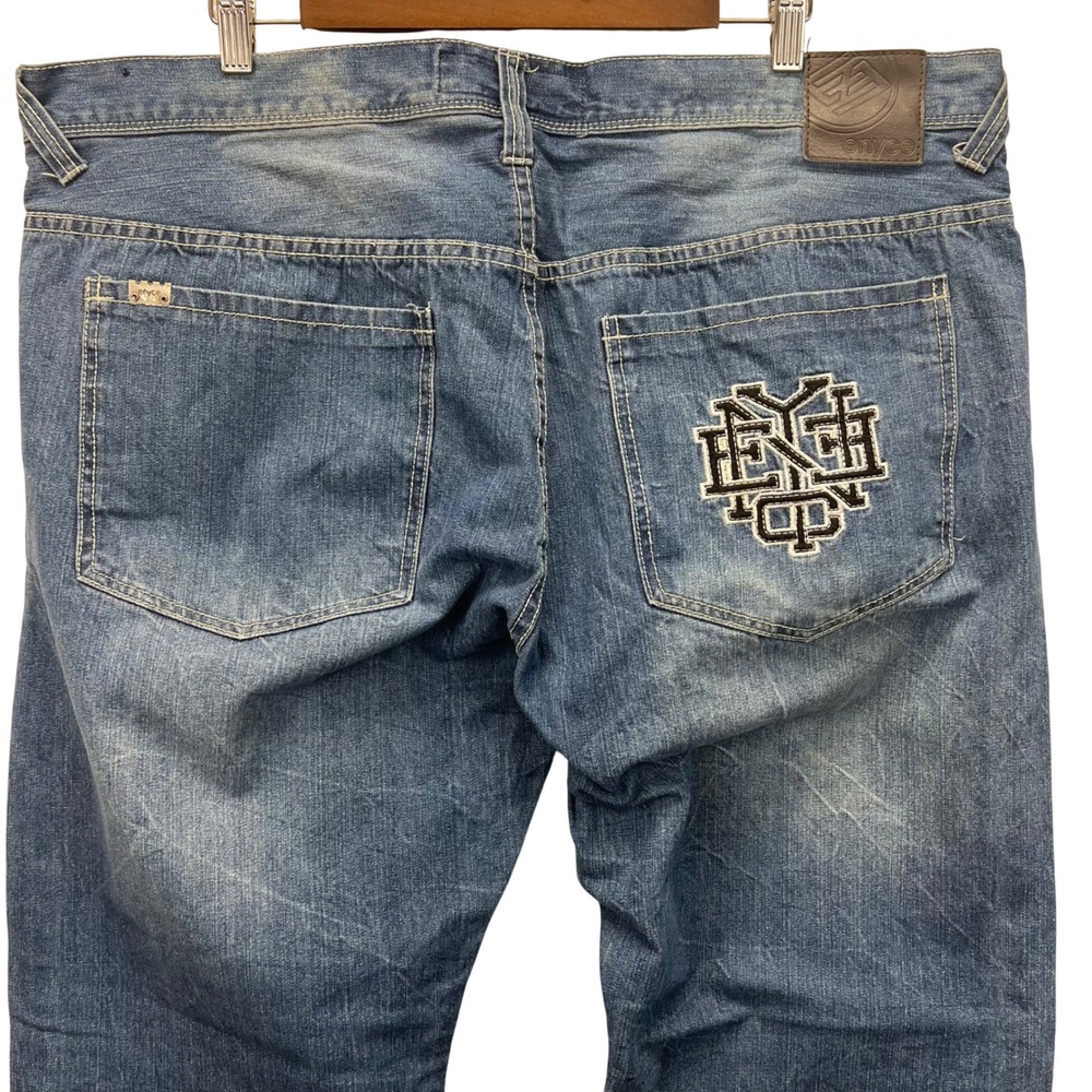 Enyce Grunge Baggy Jeans Men 42 Embroidered Logo Wide Leg Hip Hop Y2K Streetwear